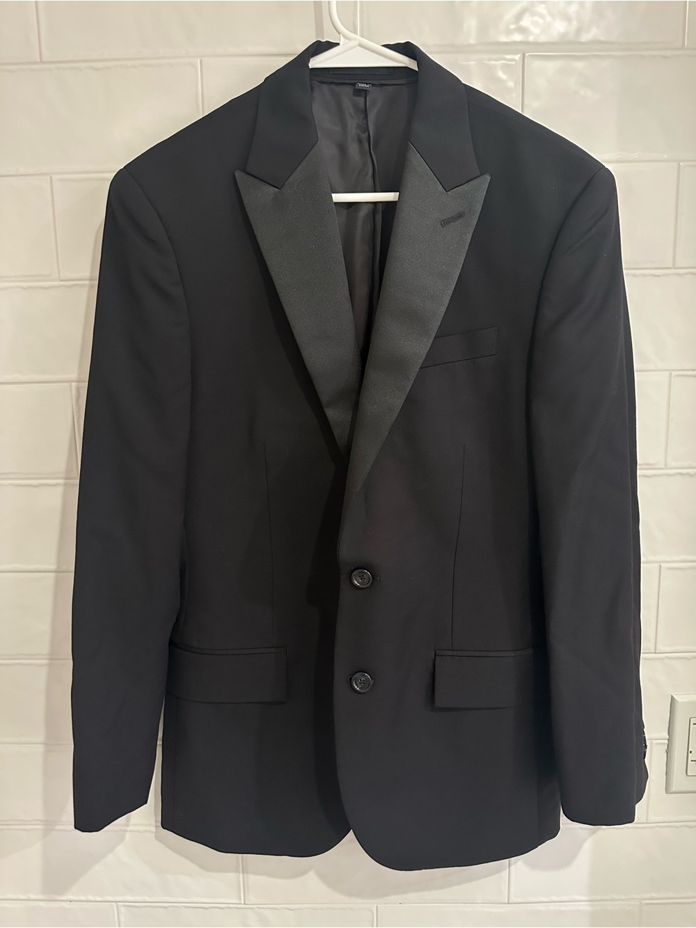J Crew Ludlow Tuxedo Jacket Coat Blazer 38S Slim Fit Mens Black Italian Wool